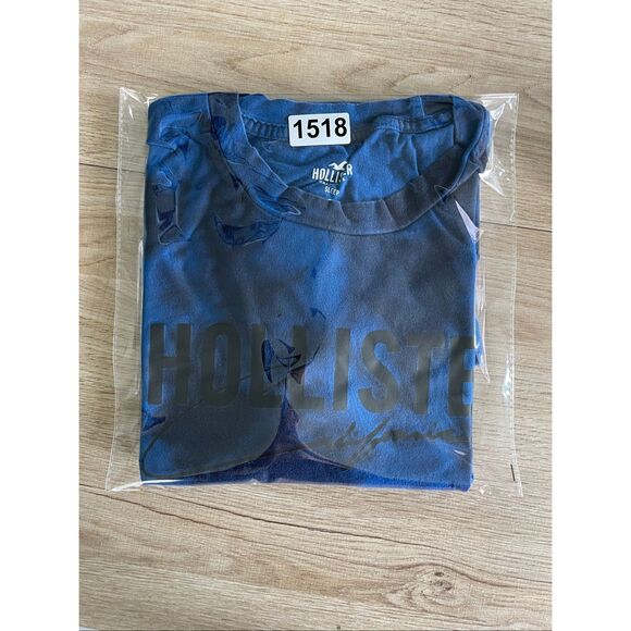 Hollister Tie Dye Logo T Shirt Mens M Blue Black Casual Graphic Streetwear Coast - Picture 7 of 7